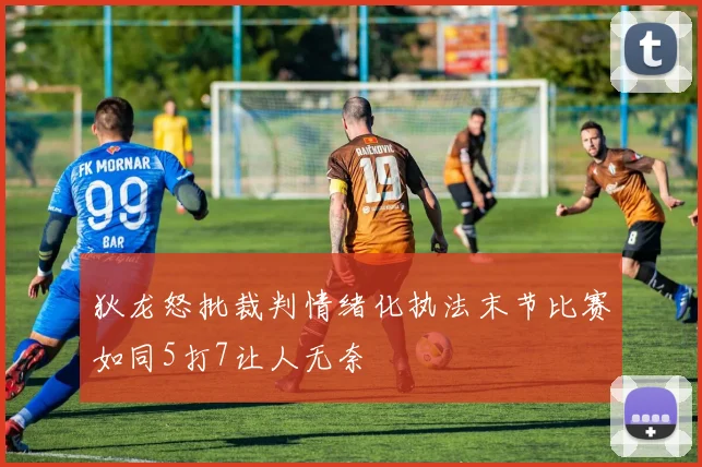 狄龙怒批裁判情绪化执法末节比赛如同5打7让人无奈